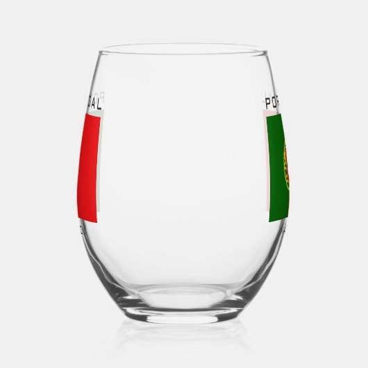 Aangepaste naam Portugese vlag Wijnglas Zonder Voet (Links)