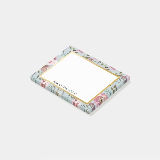 Aangepaste naam Post-it | Blauw, grijs, goudvlies Post-it® Notes (Schuin)