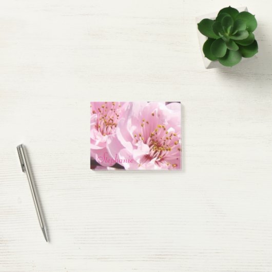 Aangepaste naam post-it notities Roze Bloesems Blo Post-it® Notes (Kantoor)
