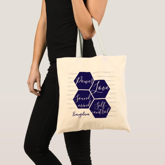 Aangepaste naam POWER LIEFDE GEZOND VERSTAND Chris Tote Bag (Voorkant (product))