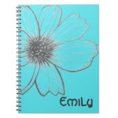 Aangepaste naam: prachtig ventilator blauwgroen on notitieboek (Voorkant)