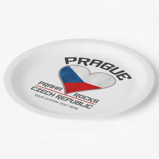 Aangepaste naam PRAGUE Papieren Bordje (Gekanteld)
