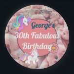Aangepaste naam, Prank Eenhoorn Verjaardagsfeest Papieren Bordje<br><div class="desc">Bekijk de rest van het Unicorn Prank Party Collectie Pas deze sleutelhangers en uw Unicorn Birthday Party banner en uitnodiging aan,  bewerk alle tekst en gegevens.</div>