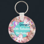 Aangepaste naam, Prank Eenhoorn Verjaardagsfeest Sleutelhanger<br><div class="desc">Bekijk de rest van het Unicorn Prank Party Collectie Pas deze sleutelhangers en uw Unicorn Birthday Party banner en uitnodiging aan,  bewerk alle tekst en gegevens.</div>