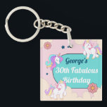 Aangepaste naam, Prank Eenhoorn Verjaardagsfeest Sleutelhanger<br><div class="desc">Bekijk de rest van het Unicorn Prank Party Collectie Pas deze sleutelhangers en uw Unicorn Birthday Party banner en uitnodiging aan,  bewerk alle tekst en gegevens.</div>