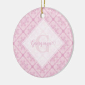 Aangepaste naam Preppy in roze mandala diamant bet Keramisch Ornament (Links)
