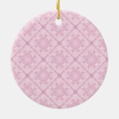 Aangepaste naam Preppy in roze mandala diamant bet Keramisch Ornament (Achterkant)