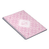 Aangepaste naam Preppy in roze mandala diamant bet Notitieboek (Rechterzijde)