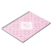 Aangepaste naam Preppy in roze mandala diamant bet Notitieboek (Linkerzijde)