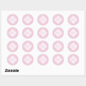 Aangepaste naam Preppy in roze mandala diamant bet Ronde Sticker (Vel)