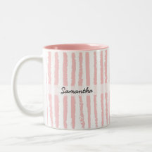 Aangepaste naam Preppy Roze Gestreepte