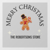 Aangepaste naam Prettig kerstfeest kerstmannetje v Raamsticker (Vel)