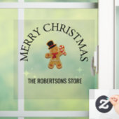 Aangepaste naam Prettig kerstfeest kerstmannetje v Raamsticker (Huis)