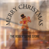 Aangepaste naam Prettig kerstfeest peperkoek man g Raamsticker (Vel 2)