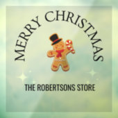 Aangepaste naam Prettig kerstfeest peperkoek man g Raamsticker (Vel 3)