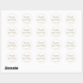 Aangepaste naam Prettige feestdagen goudscript Ronde Sticker (Vel)