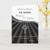 Aangepaste naam Priest Silver Jubilee Ordination Kaart (Gele Bloem)