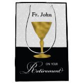 Aangepaste naam Priester Pensioen, Gouden Kelk Medium Cadeauzakje (Voorkant)