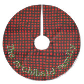 Aangepaste naam Primitive Red & Black Buffalo Cont Kerstboom Rok (Voorkant)