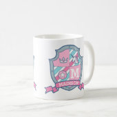 Aangepaste naam prinses crest roze blauw Madison Koffiemok (Voorkant rechts)
