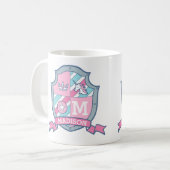 Aangepaste naam prinses crest roze blauw Madison Koffiemok (Voorkant links)