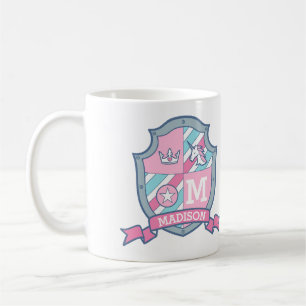 Aangepaste naam prinses crest roze blauw Madison Koffiemok