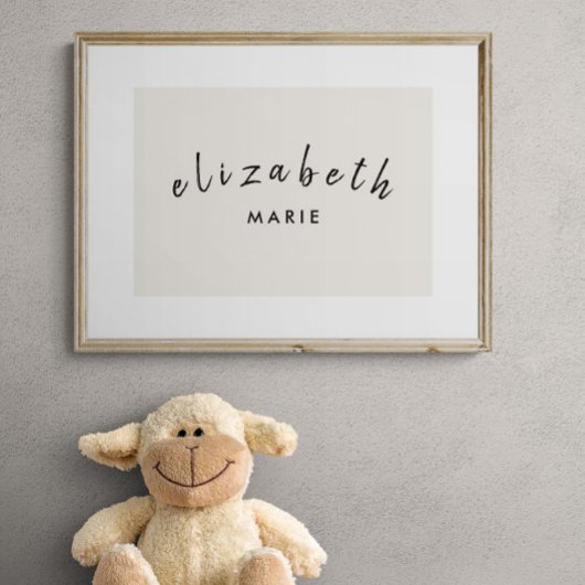 Aangepaste Naam Print Minimalistische Neutral Nurs