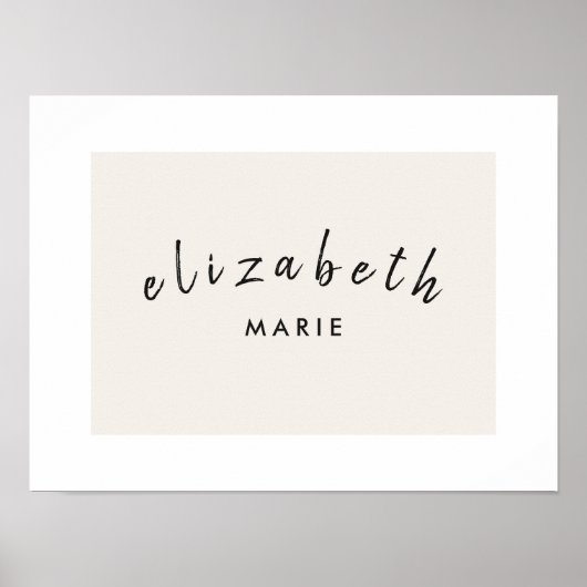 Aangepaste Naam Print Minimalistische Neutral Nurs (Voorkant)