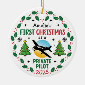 Aangepaste Naam Private Pilot Gepersonaliseerde Ke Keramisch Ornament (Voorkant)
