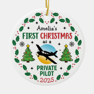 Aangepaste Naam Private Pilot Gepersonaliseerde Ke Keramisch Ornament