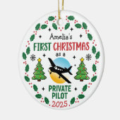 Aangepaste Naam Private Pilot Gepersonaliseerde Ke Keramisch Ornament (Links)