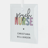Aangepaste naam Psych Nurse | Psychiatrische verpl Glas Ornament (Voorkant links)