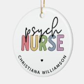 Aangepaste naam Psych Nurse | Psychiatrische verpl Keramisch Ornament (Links)