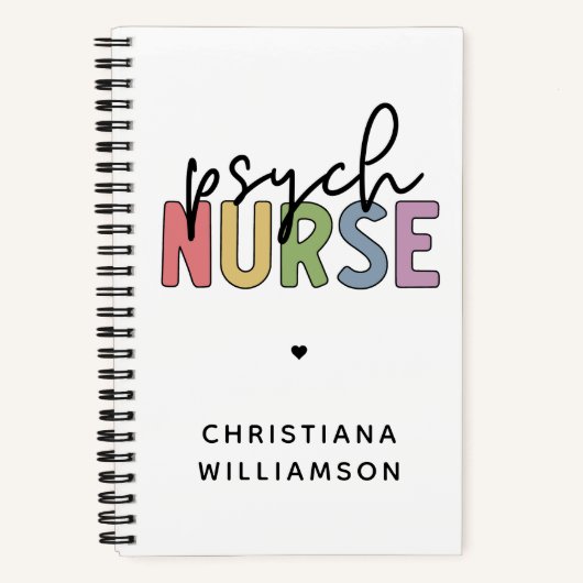 Aangepaste naam Psych Nurse | Psychiatrische verpl Notitieboek (Voorkant)