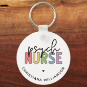 Aangepaste naam Psych Nurse | Psychiatrische verpl Sleutelhanger (Voorkant)
