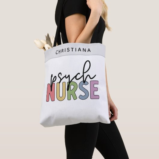 Aangepaste naam psych verpleegkundige | Psychiatri Tote Bag (Dichtbij)