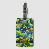 Aangepaste naam Psychedelic pickleballs Bagagelabel (Voorkant (verticaal))