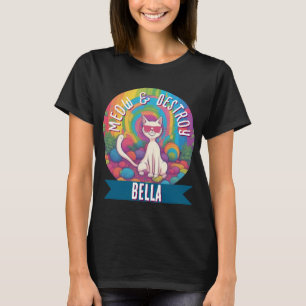 Aangepaste naam Psychedelische Kat Miauw & Verniet T-shirt