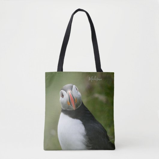Aangepaste naam Puffin-tassen Tote Bag (Voorkant)