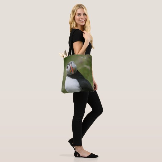 Aangepaste naam Puffin-tassen Tote Bag (Op model)
