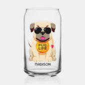 Aangepaste naam pug Life Blikvorm Glas (Achterkant)