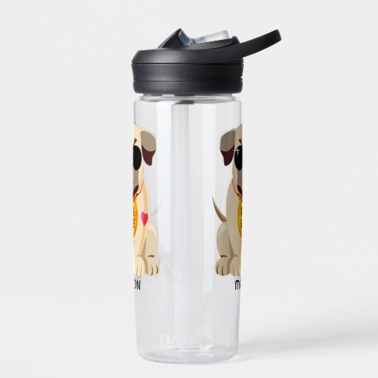 Aangepaste naam pug Life Waterfles (Links)