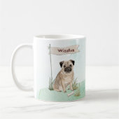 Aangepaste naam Pug Pet Dog Koffiemok (Links)