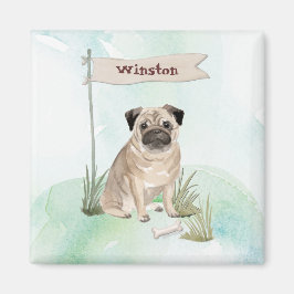 Aangepaste naam Pug Pet Dog Magneet