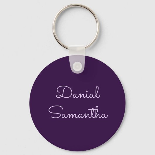 Aangepaste naam Purpule gepersonaliseerd Sleutelhanger (Voorkant)