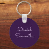 Aangepaste naam Purpule gepersonaliseerd Sleutelhanger (Voorkant)