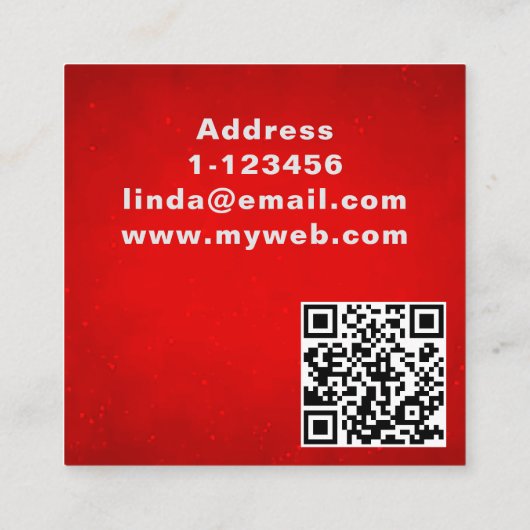 Aangepaste naam QR code professional Vierkante Visitekaartje (Achterkant)