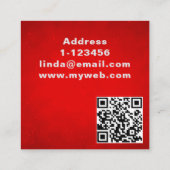 Aangepaste naam QR-code professioneel Vierkante Visitekaartje (Achterkant)