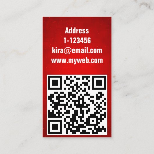 Aangepaste naam QR-code professioneel Visitekaartje (Achterkant)