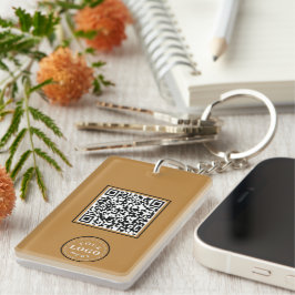 Aangepaste naam & QR-code Rechthoek Sleutelhanger